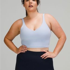 blue linen align tank
